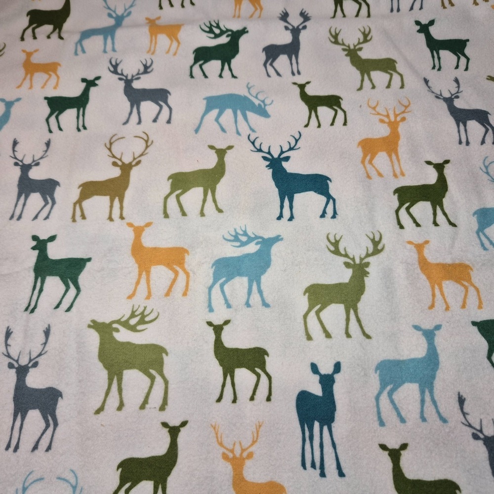 Deer Buck Stag on Cream "Cozy Outdoors" Robert Kaufman FLANNEL Fabric 1.5 yd